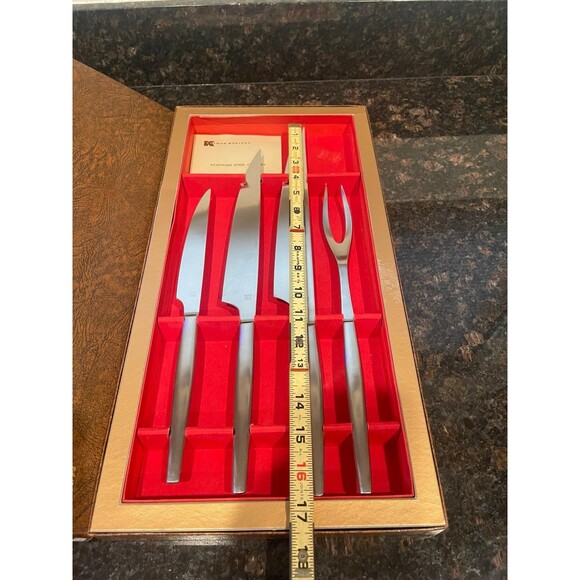 Vintage Kalmar Designs 4 PC Stainless Steel Carving Set - Picture 6 of 8